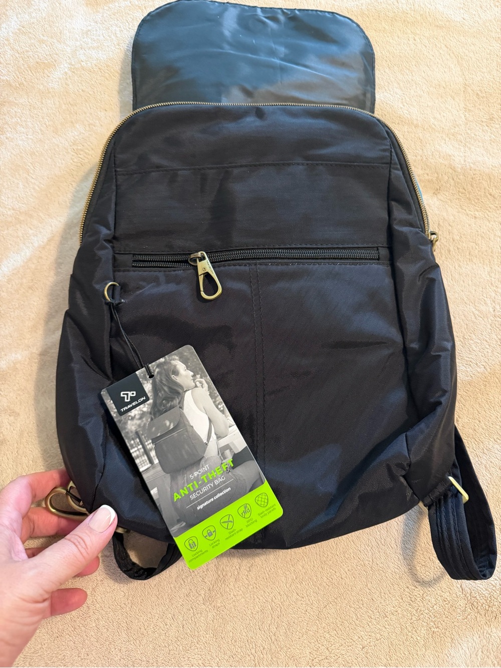 Travelon Black Anti-Theft Everyday Backpack